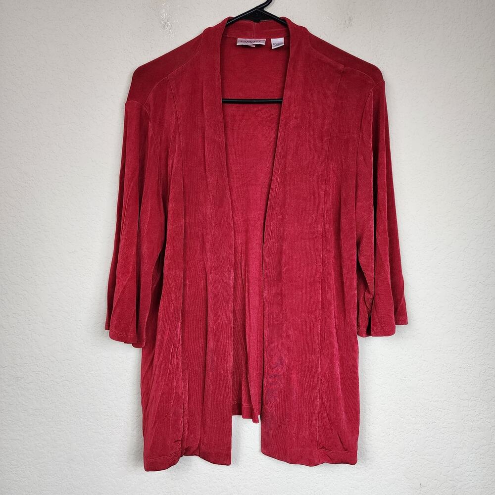 Vintage Chicos Size 2 Red Cardigan Blouse